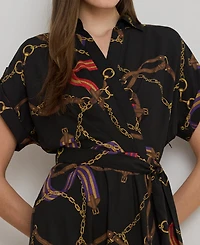 Lauren Ralph Women's Belted Crepe Dress