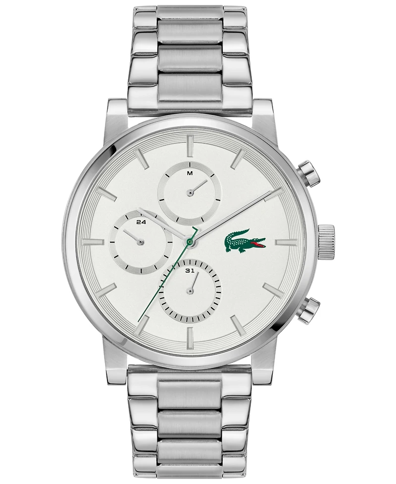 Lacoste Men's Replay Silver Tone Stainless Steel Bracelet Watch, 44mm