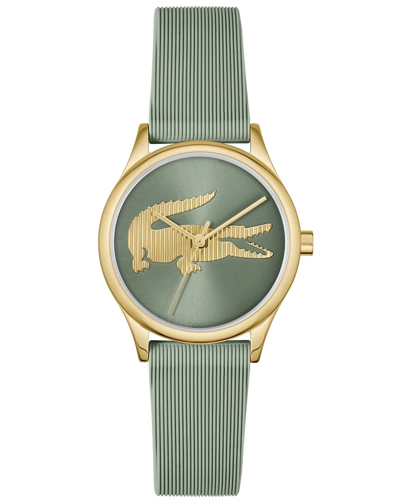 Lacoste Women's Crocodelle Green Silicone Strap Watch, 30mm
