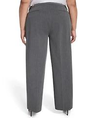 Calvin Klein Plus Pinstriped Mid Rise Pants