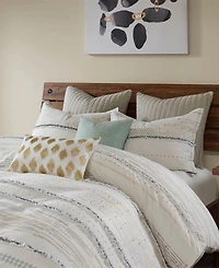Ink+Ivy Nea Boho Stripe Cotton 3-Pc. Duvet Cover Set, King/California King