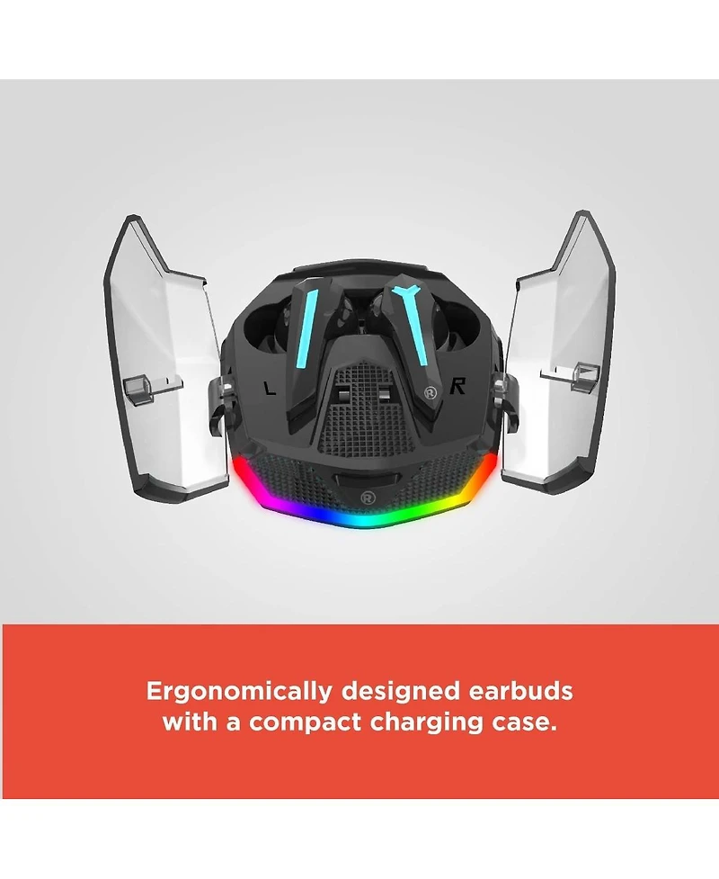 RadioShack Wireless Gaming Earbuds with Noise Cancelation and Rgb Led Lights With 22 Hour Playtime