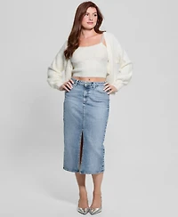 Guess Women's Keyla Rhinestone-Button Cardigan Sweater