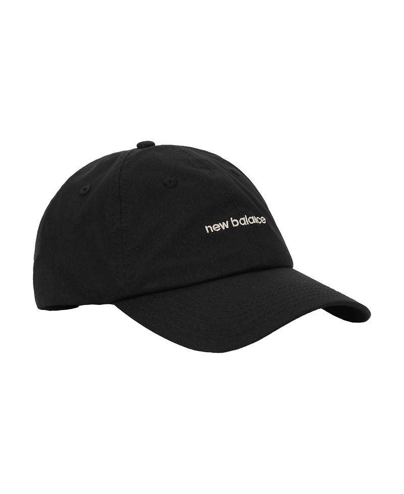 New Balance Men's Black 6-Panel Linear Logo Hat