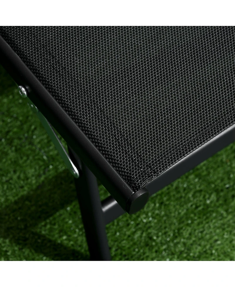 Outsunny 2 Piece Chaise Lounge Chair Pool Chairs with Wheels,