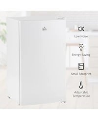 Homcom 3.2 Cu.Ft Compact Refrigerator with Adjustable Thermostat,