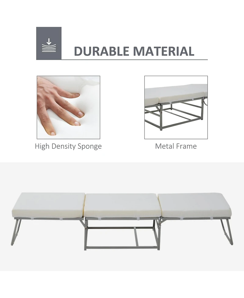 Homcom Convertible Ottoman, Guest Sleeper Bed,