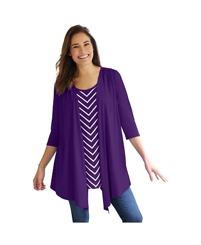 Woman Within Women's 7-Day Layered 2-In-1 Tunic