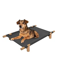 Chester Modern Minimalist Wood Frame Elevated Outdoor Dog Bed