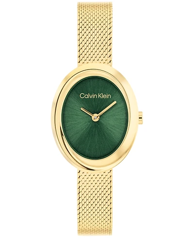 Calvin Klein Women's Twisted Bezel Gold Tone Stainless Steel Bracelet Watch, 24mm