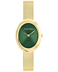 Calvin Klein Women's Twisted Bezel Gold Tone Stainless Steel Bracelet Watch, 24mm