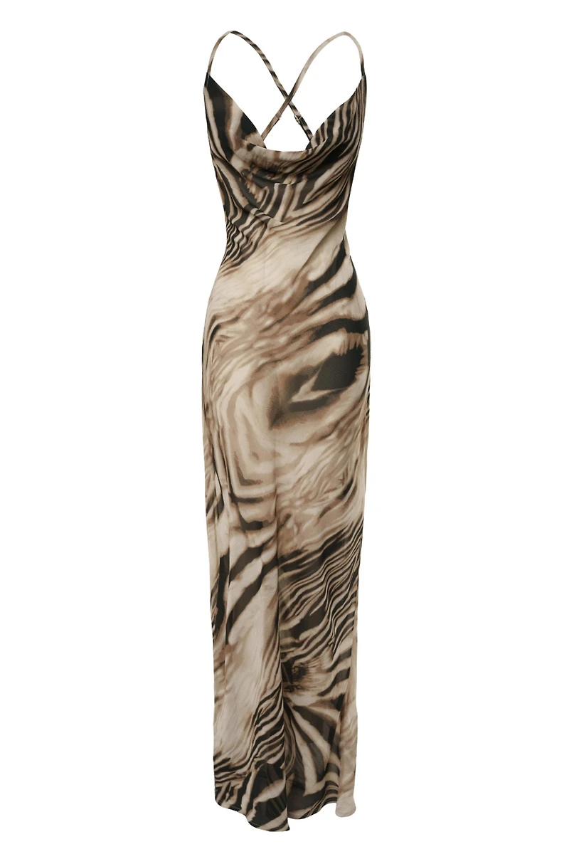 Jluxlabel Zebra Print Infinite Journey Maxi Dress