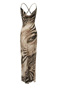 Jluxlabel Zebra Print Infinite Journey Maxi Dress