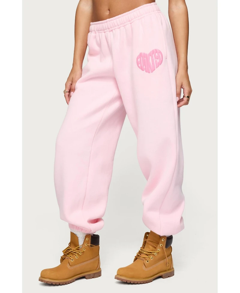 Edikted Womens Major Love Sweatpants