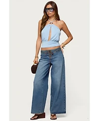 Edikted Women's Khalia Backless Cut Out Halter Top