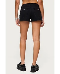 Edikted Women's Ashten Studded Denim Shorts