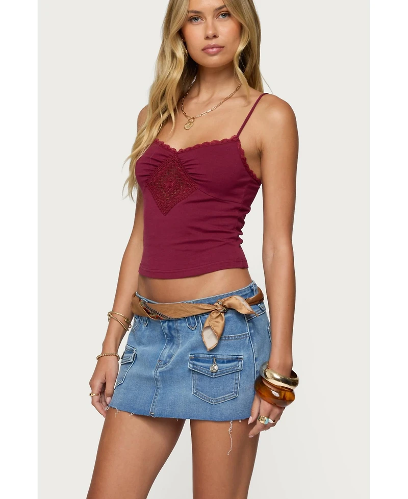 Edikted Women's Mor Lacey Tank Top