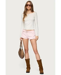 Edikted Womens Vicco Belt Detail Shorts