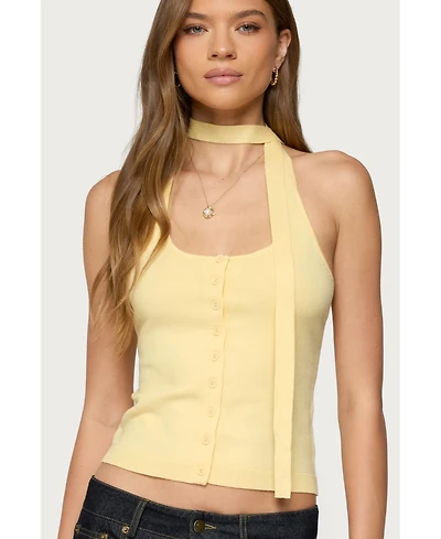 Edikted Womens Two Piece Knit Halter Top
