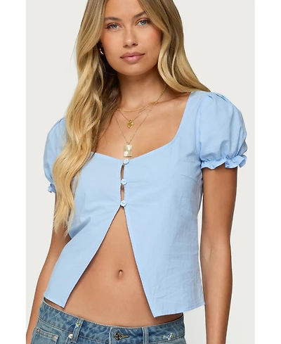 Edikted Womens Dorothea Split Front Top