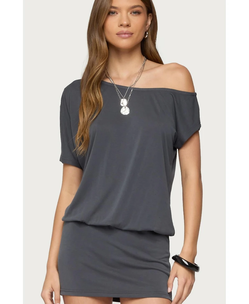 Edikted Womens Sevie Off Shoulder Mini Dress