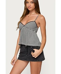 Edikted Women's Orietta Striped Babydoll Top