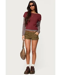 Edikted Women's Layered Stripey Long Sleeve T Shirt