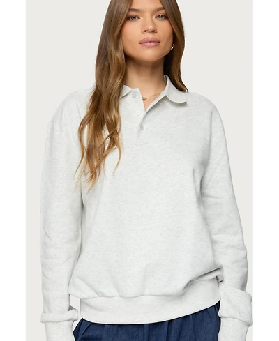 Edikted Women's Scholar Oversized Polo Sweatshirt