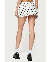 Edikted Womens Noreen Polka Dot Mini Skort