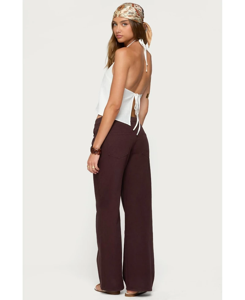 Edikted Women's Oliviana Linen Look Halter Top