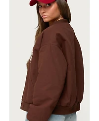 Edikted Women's Big Apple Oversized Bomber Jacket
