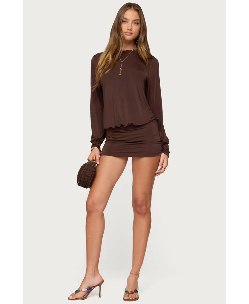 Edikted Women's Guilia Backless Long Sleeve Romper