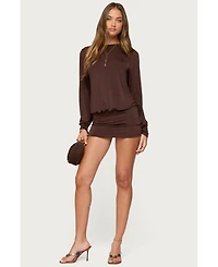 Edikted Women's Guilia Backless Long Sleeve Romper