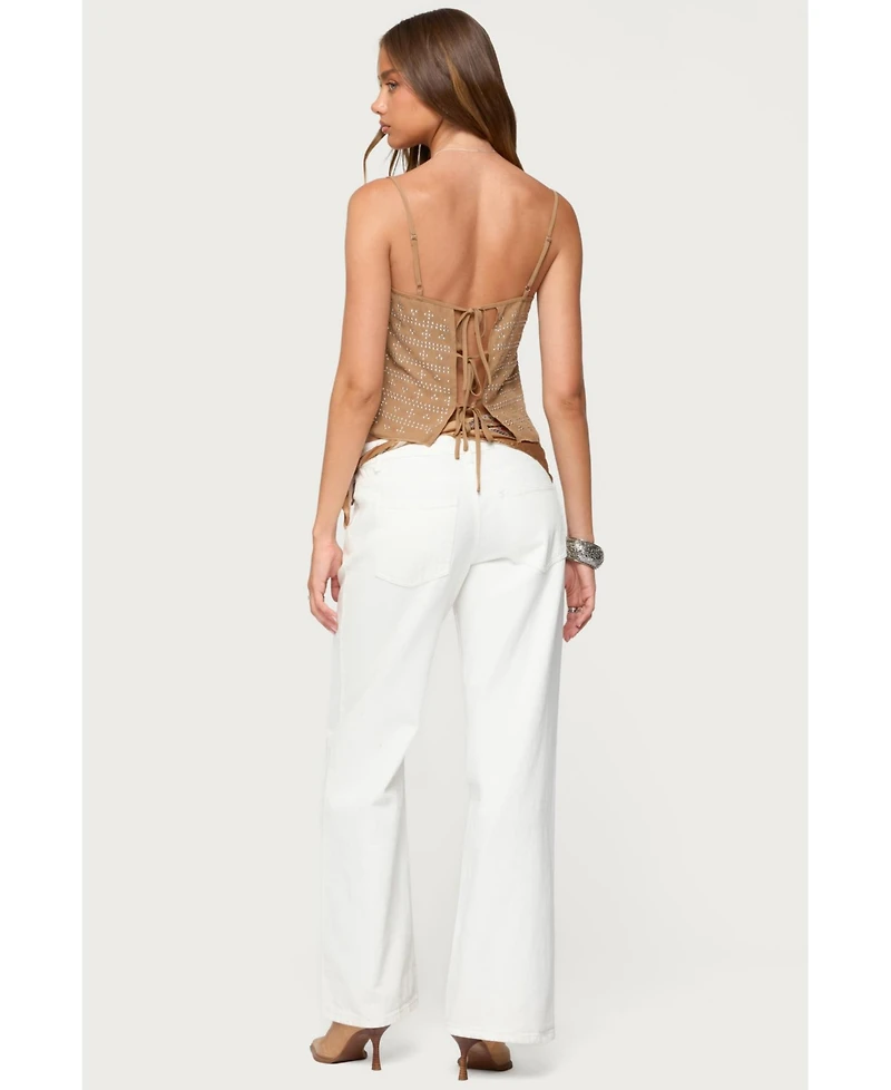 Edikted Womens Sunna Studded Top