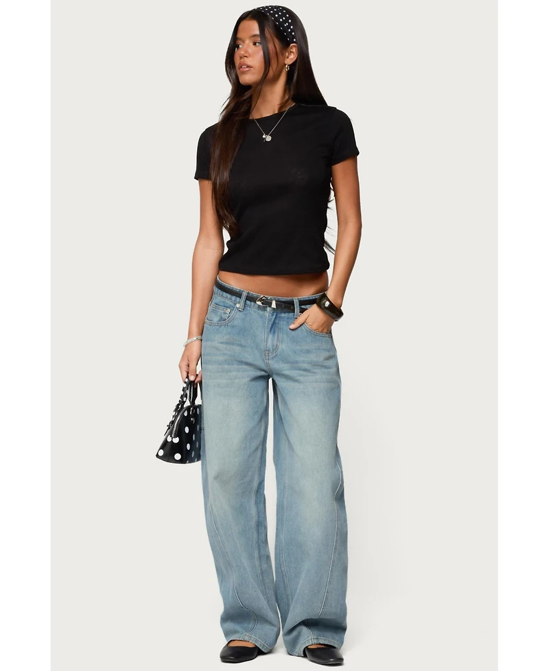 Edikted Women's Nikkey Semi Sheer T Shirt