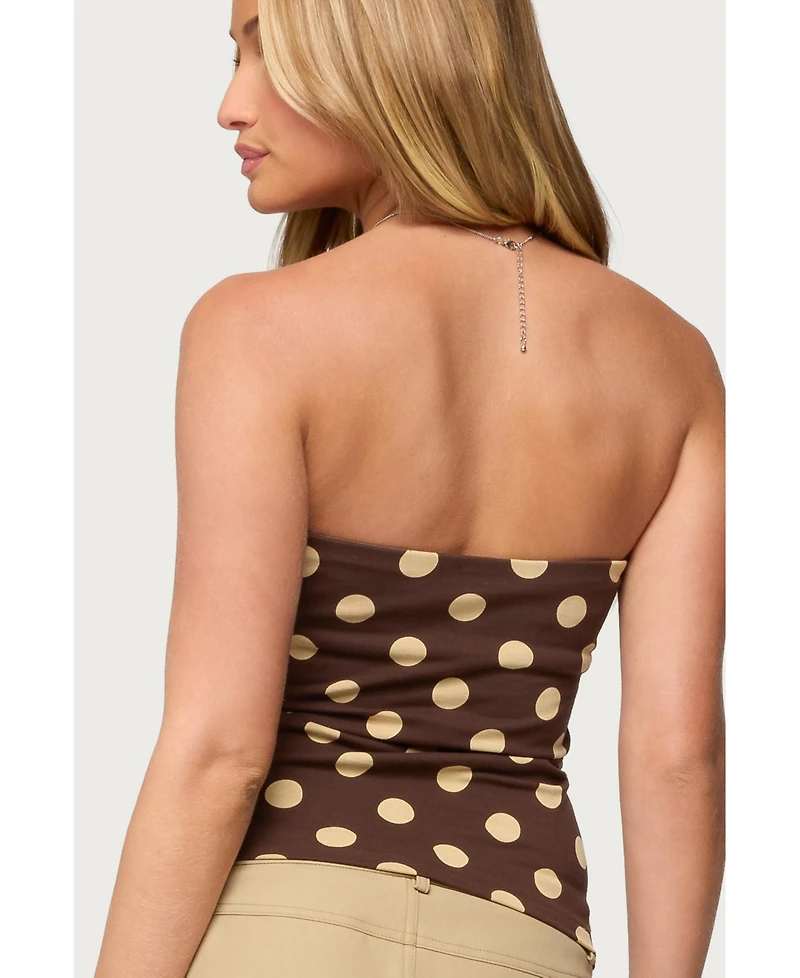 Edikted Women's Polka Dot Built Bra Tube Top