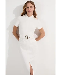 Karen Millen Belted Ponte Midi Dress
