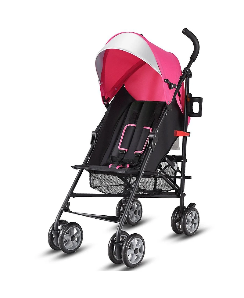 Costway Toddler Folding Lightweight Umbrella Travel Stroller w/ Storage Basket