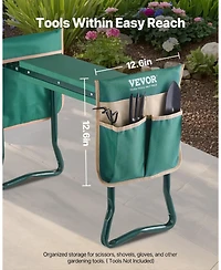 Slickblue Folding Garden Kneeler and Seat with 6" Eva Cushion, Heavy Duty Garden Bench