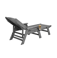 Slickblue Outdoor Chaise Lounge Chair with 6-Position Adjustable Reclining Bench