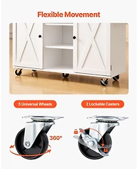 Slickblue Rolling Kitchen Island Cart with Storage Cabinet, Drawer, and Drop Leaf Table