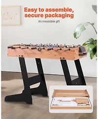 Slickblue Folding Foosball Soccer Game Table Standard Size for Indoor Home Play