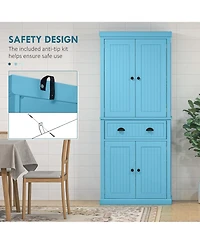 Slickblue Spacious Kitchen Storage Cabinet with Doors and Shelves for Pantry and Dining Area