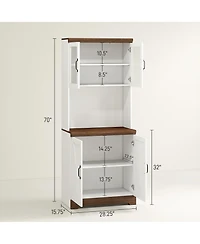 Slickblue Modern Wooden Kitchen Storage Cabinet for Pantry and Dining Room Organization