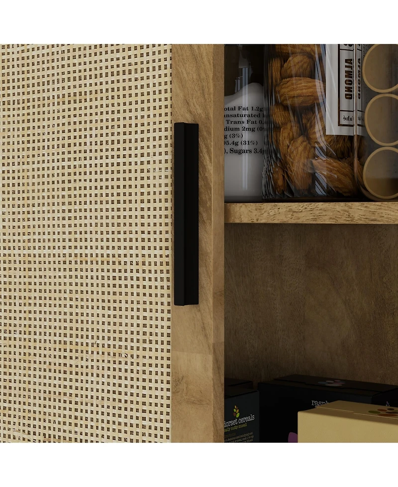 Slickblue Freestanding Kitchen Storage Cabinet with Adjustable Shelves for Pantry and Kitchen Use