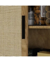 Slickblue Freestanding Kitchen Storage Cabinet with Adjustable Shelves for Pantry and Kitchen Use