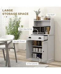 Slickblue Contemporary Wooden Kitchen Storage Cabinet with Adjustable Shelves for Pantry Storage