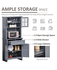 Slickblue Space-Saving Kitchen Storage Cabinet with Easy Access and Adjustable Shelf Design