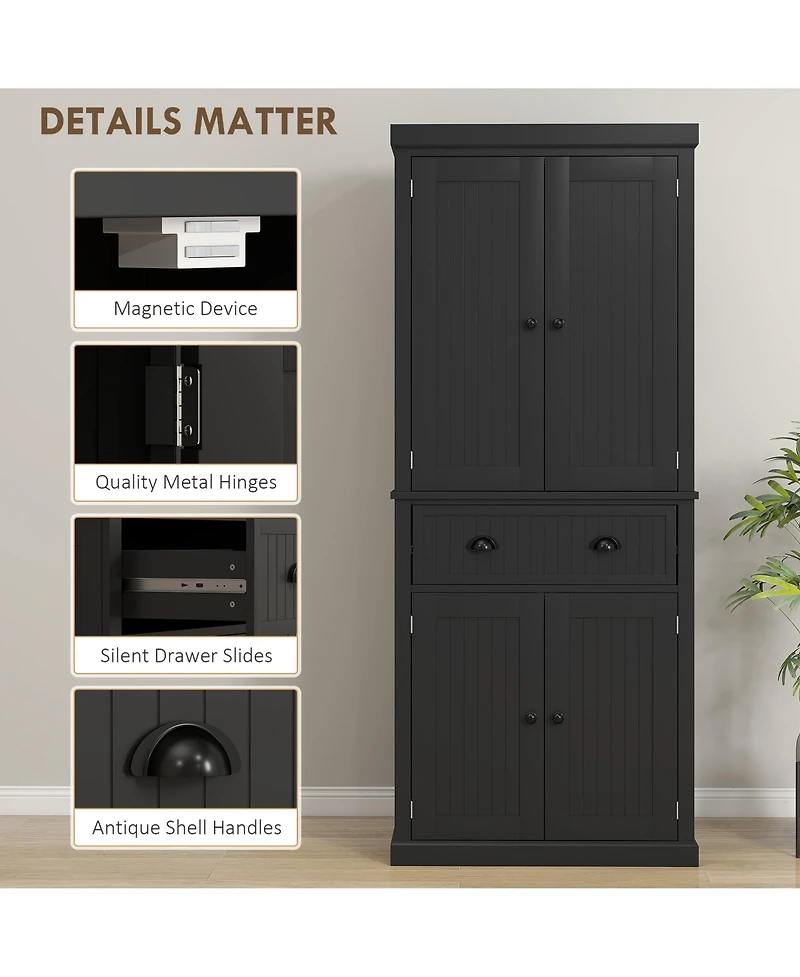 Slickblue Multi-Functional Kitchen Storage Cabinet with Ample Space for Plates and Supplies