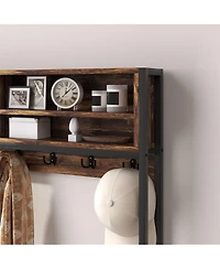 Slickblue Shoe Storage Cabinet and Hall Tree Combo for Organized Entryway and Shoes